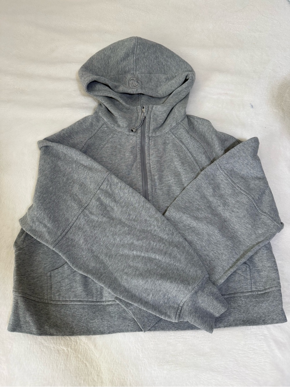 lululemon athletica Heather Gray Zip-Up Hooded Jacket